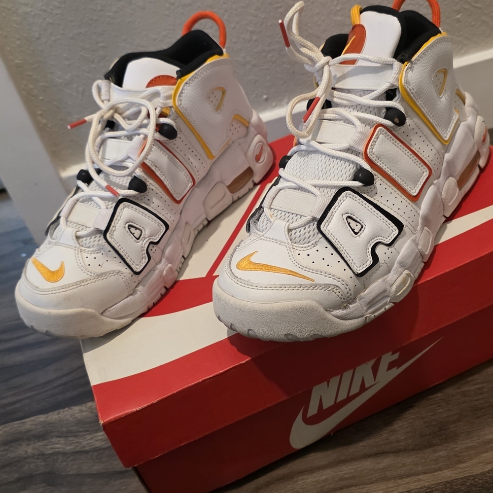 Nike Kids White and Orange Sneakers